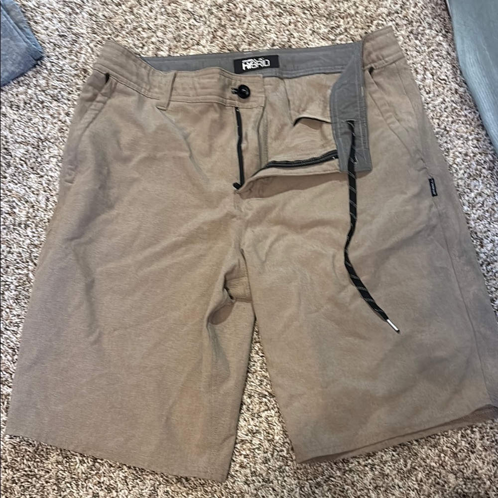 O'Neill Brown Flat Front Shorts Lightweight Casual